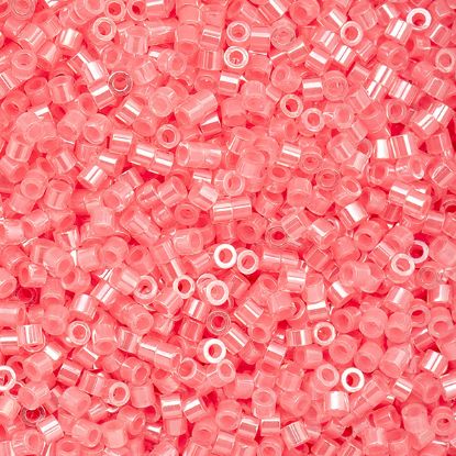 Picture of Cylin Rose Pink Aurora Borealis Cylinder Seed Bead Size 11, Approximately 25 Grams