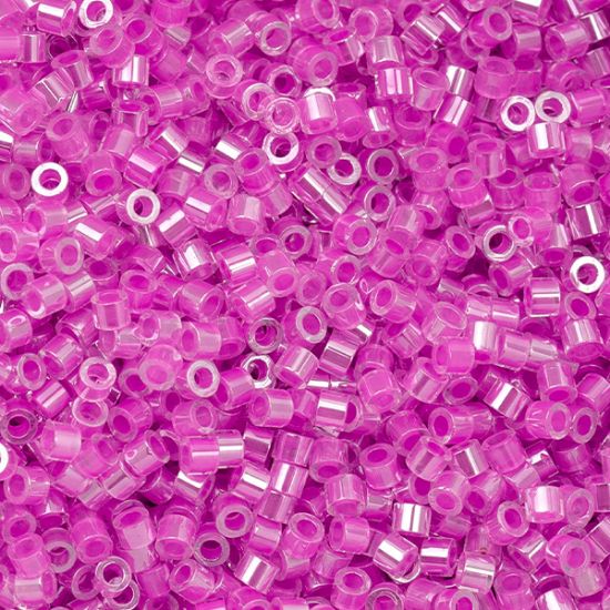 Picture of Cylin Orchid Glow Aurora Borealis Lined Cylinder Seed Bead Size 11, Approximately 25 Grams