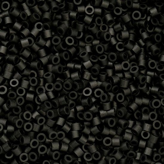 Picture of Cylin Black Matte Cylinder Seed Bead Size 11, Approximately 25 Grams