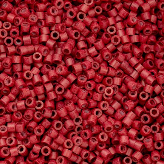 Picture of Cylin Red Matte Cylinder Seed Bead Size 11, Approximately 25 Grams