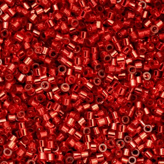 Picture of Cylin Silver Lined Red Cylinder Seed Bead Size 11, Approximately 25 Grams