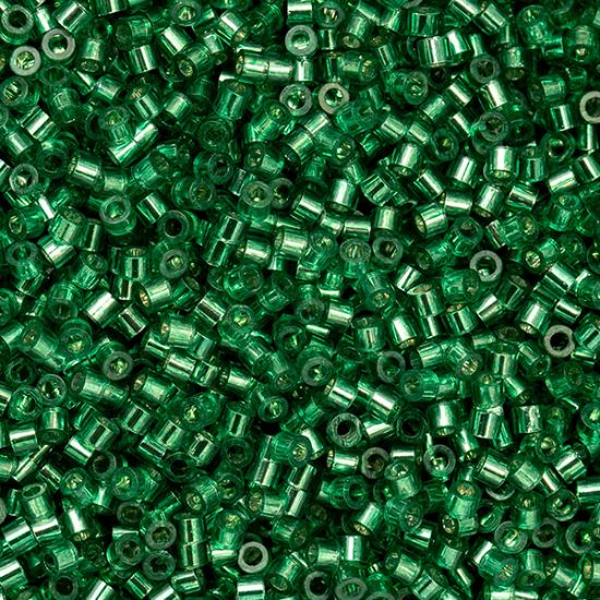 Picture of Cylin Emerald Silver Lined Cylinder Seed Bead Size 11, Approximately 25 Grams