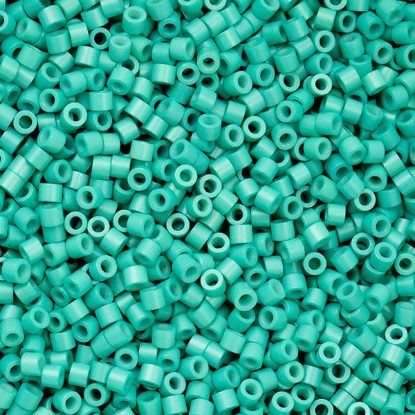 Picture of Cylin Opaque Turquoise Green Cylinder Seed Bead Size 11, Approximately 25 Grams