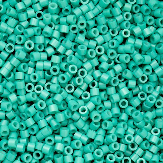Picture of Cylin Opaque Turquoise Green Cylinder Seed Bead Size 11, Approximately 25 Grams
