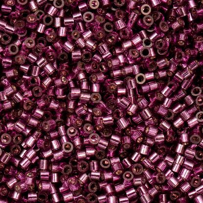 Picture of Cylin Opaque Silver lined Raspberry Cylinder Seed Bead Size 11, Approximately 25 Grams