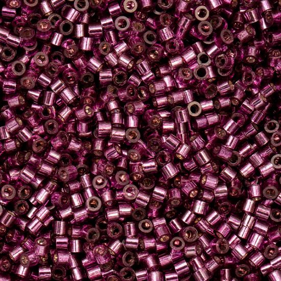 Picture of Cylin Opaque Silver lined Raspberry Cylinder Seed Bead Size 11, Approximately 25 Grams