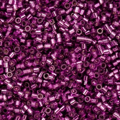 Picture of Cylin Opaque Silver lined Magenta Cylinder Seed Bead Size 11, Approximately 25 Grams