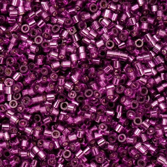 Picture of Cylin Opaque Silver lined Magenta Cylinder Seed Bead Size 11, Approximately 25 Grams