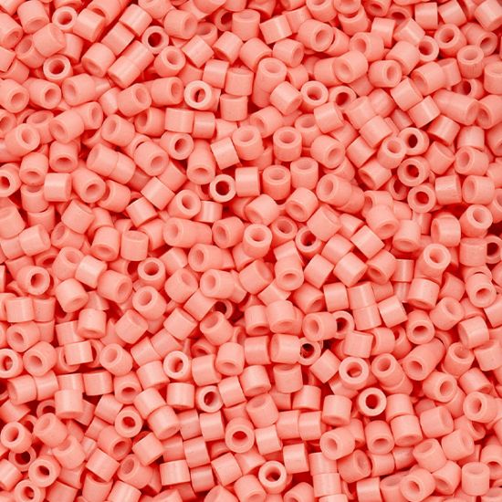 Picture of Cylin Opaque Soft Coral Pink Cylinder Seed Bead Size 11, Approximately 25 Grams