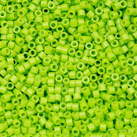 Picture of Cylin Opaque Neon Green Cylinder Seed Bead Size 11, Approximately 25 Grams