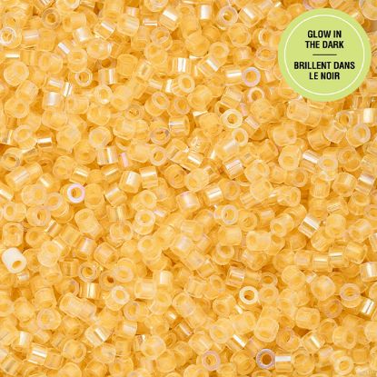 Picture of Cylin Glow in Dark Aurora Borealis, Gold Yellow Seed Bead Size 11, Approximately 25 Grams