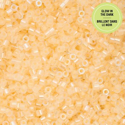 Picture of Cylin Glow in Dark Aurora Borealis, Light Yellow Seed Bead Size 11, Approximately 25 Grams