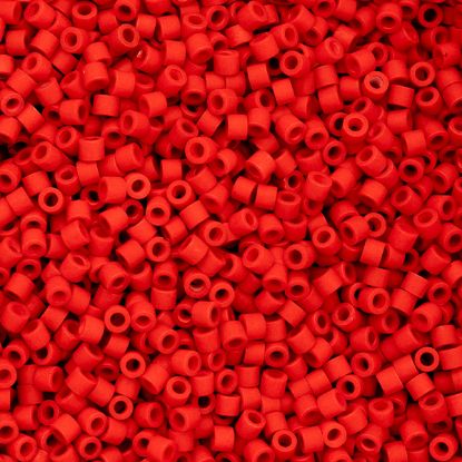 Picture of Cylin Matte Vermillion Red Cylinder Seed Bead Size 11, Approximately 25 Grams