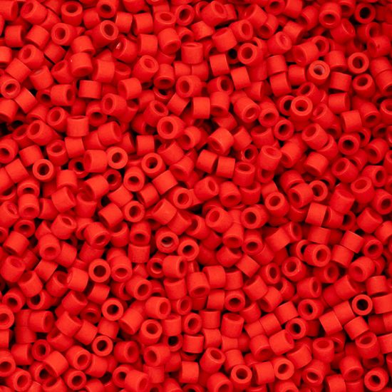 Picture of Cylin Matte Vermillion Red Cylinder Seed Bead Size 11, Approximately 25 Grams