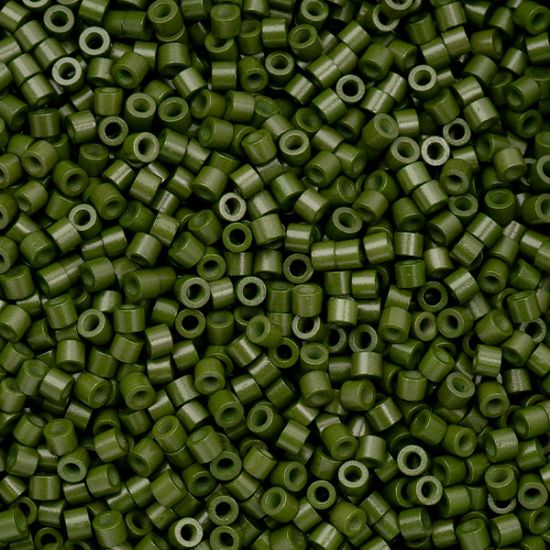 Picture of Cylin Opaque Green Avocado Cylinder Seed Bead Size 11, Approximately 25 Grams