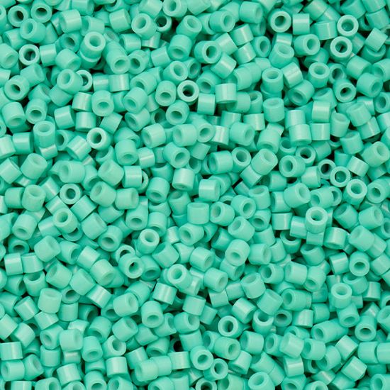 Picture of Cylin Opaque Vibrant Turquoise Cylinder Seed Bead Size 11, Approximately 25 Grams