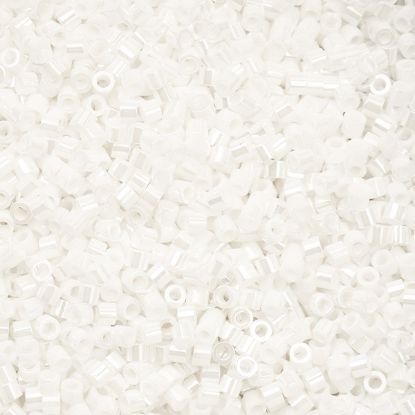 Picture of Cylin Opaque White Pearl Luster Cylinder Seed Bead Size 11, Approximately 25 Grams