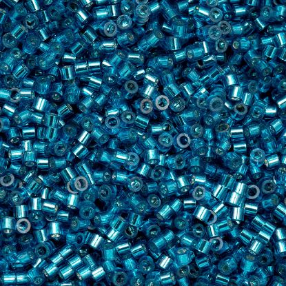 Picture of Cylin Silver Lined Capri Blue Cylinder Seed Bead Size 11, Approximately 25 Grams