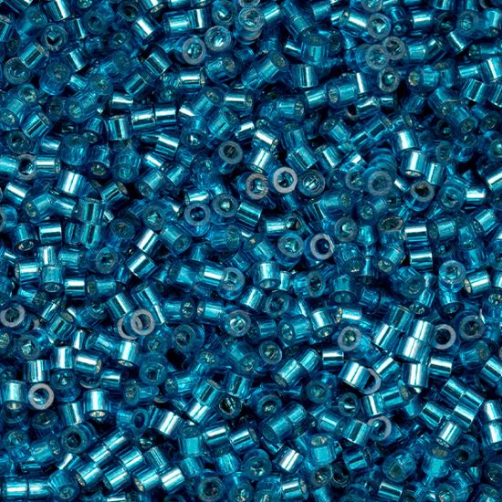 Picture of Cylin Silver Lined Capri Blue Cylinder Seed Bead Size 11, Approximately 25 Grams