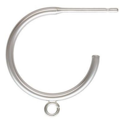 Picture of Sterling Silver Earring Hoop 15mm with post .029" and jumpring .020"