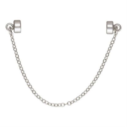 Picture of Sterling Silver Magnetic Safety Clasp, with 70mm Flat Cable Chain
