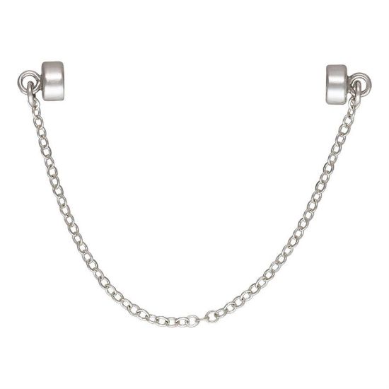 Picture of Sterling Silver Magnetic Safety Clasp, with 70mm Flat Cable Chain
