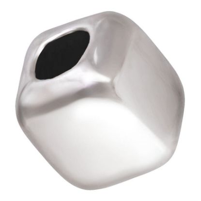 Picture of Sterling Silver Plain Square 3mm Bead, I.D. 1.4mm, Sold per pkg of 10