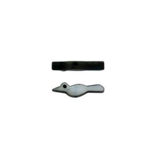 Picture of Mother of Pearl Black, Top Drilled Bird, 10 pieces, Approximately 3x13mm