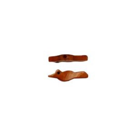 Picture of Mother of Pearl Brown, Top Drilled Bird, 10 pieces, Approximately 3x13mm