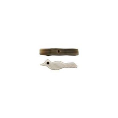 Picture of Mother of Pearl Grey, Top Drilled Bird, 10 pieces, Approximately 3x13mm