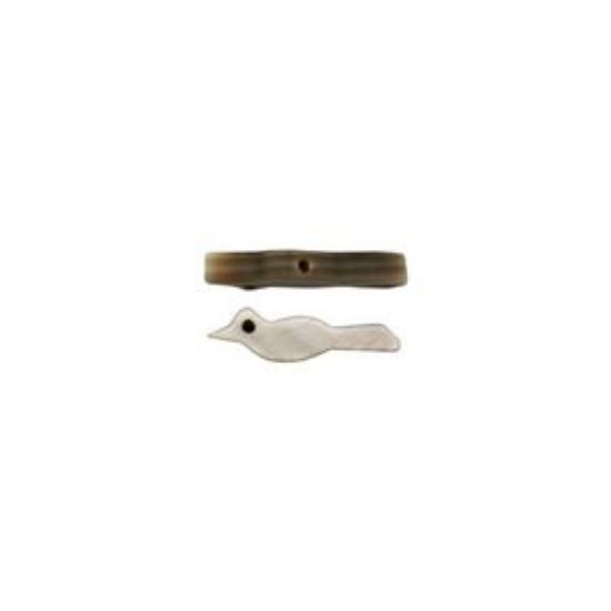 Picture of Mother of Pearl Grey, Top Drilled Bird, 10 pieces, Approximately 3x13mm