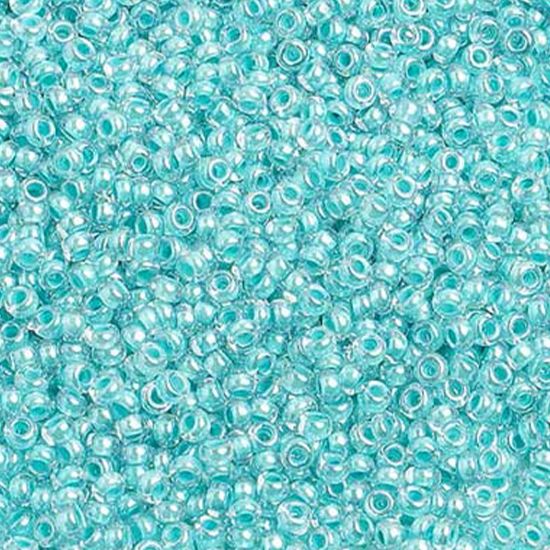 Picture of Size 10 Seed Beads, Turquoise Color-Lined, Approximately 25 Grams