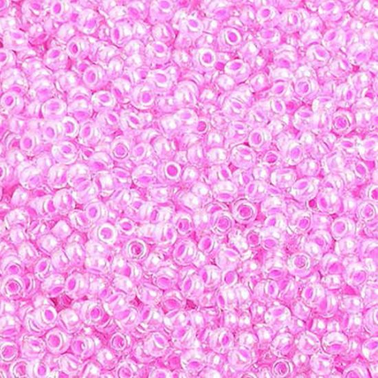 Picture of Size 10 Seed Beads, Mauve Color-Lined, Approximately 25 Grams