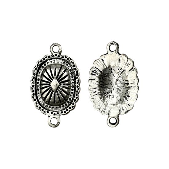 Picture of Silver Plated Concho Charm, 15x23mm