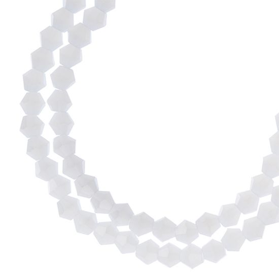 Picture of Crystal Lane UV White Rondelle, 2 Strand: 4mm - 7" Strand