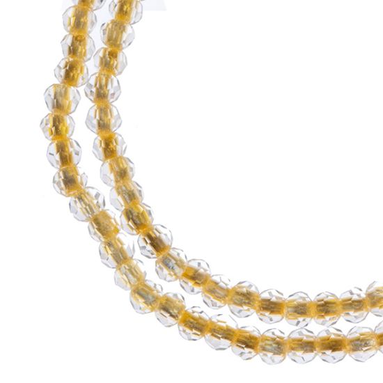 Picture of Crystal Lane Yellow Rondelle, 2 Strand: 4mm - 7" Length