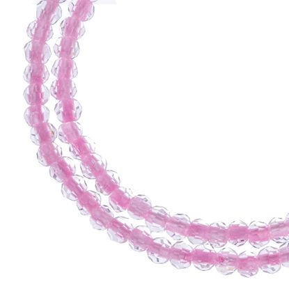 Picture of Crystal Lane UV Pink Rondelle, 2 Strand: 4mm - 7" Length