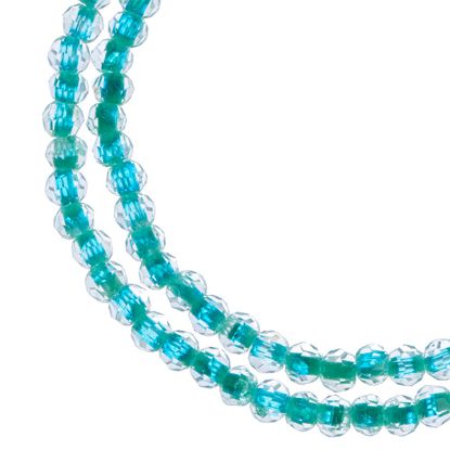Picture of Crystal Lane Turquoise Rondelle, 2 Strand: 4mm - 7" Length