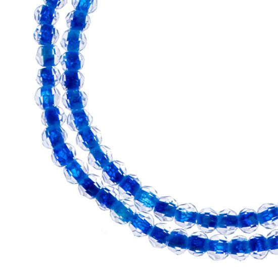 Picture of Crystal Lane Blue & Light Blue Rondelle, 2 Strand: 4mm - 7" Length