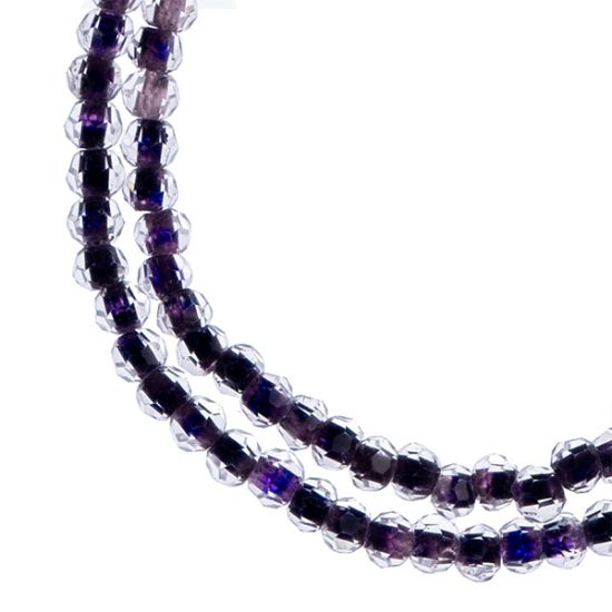 Picture of Crystal Lane Dark Purple & Light Purple Rondelle, 2 Strand: 4mm - 7" Length