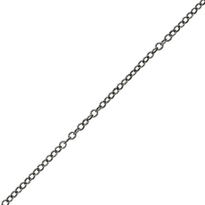 Picture of Sterling Silver Oxidized Cable Stamp Bulk Chain 1.9mm, Sold by the Foot