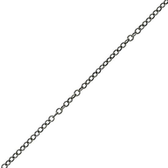 Picture of Sterling Silver Oxidized Cable Stamp Bulk Chain 1.9mm, Sold by the Foot