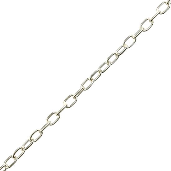 Picture of Sterling Silver Oval Cable Bulk Chain 3.3mm, Sold by the Foot