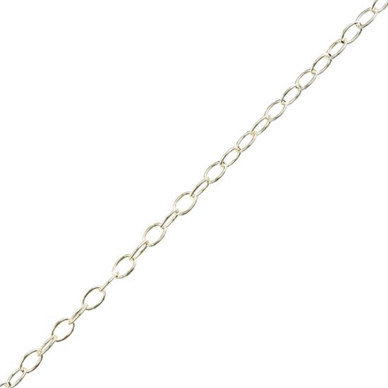 Picture of Sterling Silver Oval Cable Bulk Chain 3.32mm, Sold by the Foot
