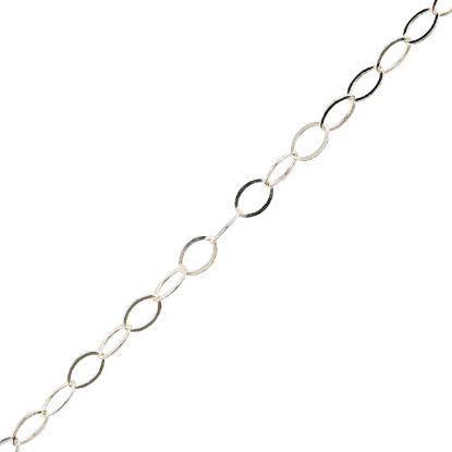 Picture of Sterling Silver Cable Flat Bulk Chain 6mm, Sold by the Foot