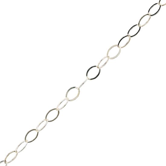 Picture of Sterling Silver Cable Flat Bulk Chain 6mm, Sold by the Foot
