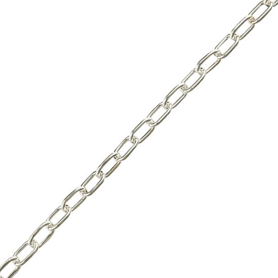 Picture of Sterling Silver Rectangle Cable Box Bulk Chain, 4.2mm, Sold by the Foot