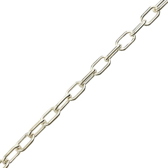 Picture of Sterling Silver Rectangle Cable Bulk Chain 4.9mm, Sold by the Foot