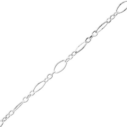 Picture of Sterling Silver Long & Short Bulk Chain 2.7mm, Sold by the Foot