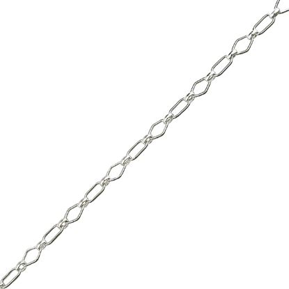 Picture of Sterling Silver Long And Short Diamond/Rectangle Bulk Chain 3.65mm, Sold by the Foot